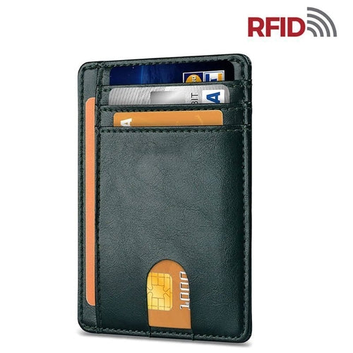 Mens Leather Slim Wallet Credit Card Holder RFID Blocking Pocket ID