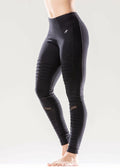 Athletique Low-Waisted Ribbed Leggings with Hidden Pocket and Mesh Pan