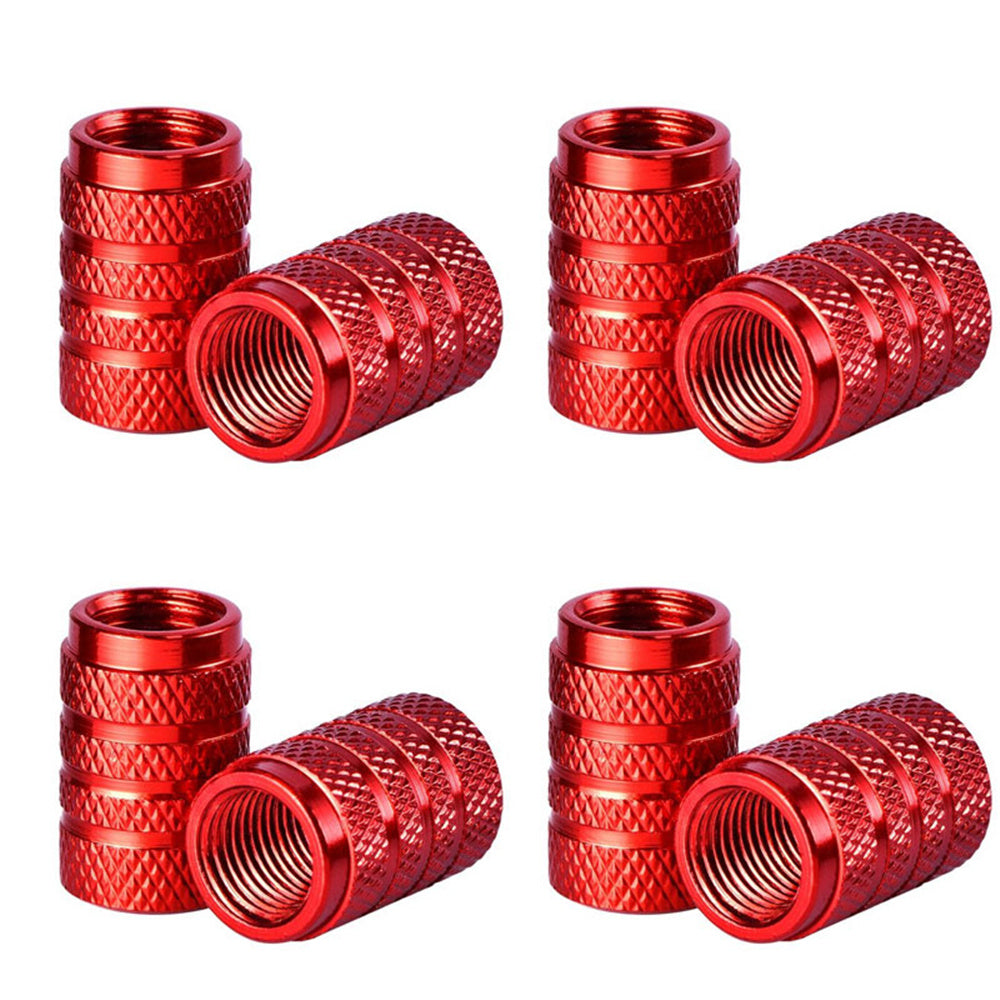 Dsycar 4pcs Silver Car Tire Valve Stems Cap Knurling Style Tire Valve