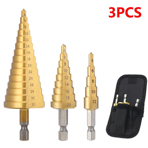 4-32 mm 4-20 mm HSS Titanium Coated Step Drill Bit High Speed Steel