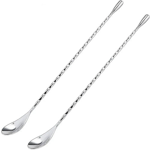 Cocktail Spoon Bar Stirring Spoon Long Handle Stainless Steel Spiral