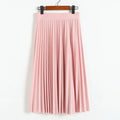 New Fashion Women's High Waist Pleated Solid Color Half Length Elastic