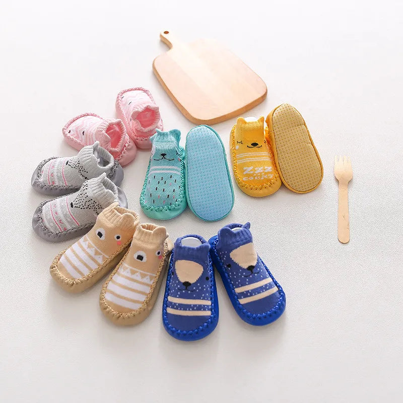 0-24M New born Baby Socks With Rubber Soles Infant Baby Girls Boys