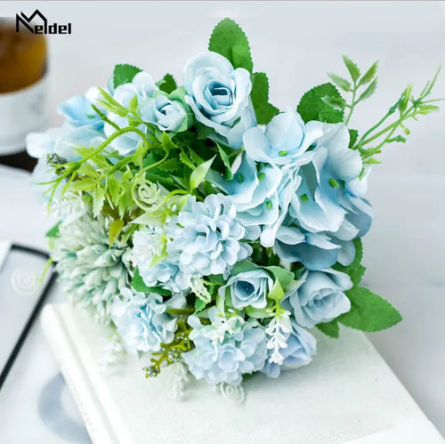 Meldel Artificial Peony Flowers Silk Bouquet for Wedding Decoration