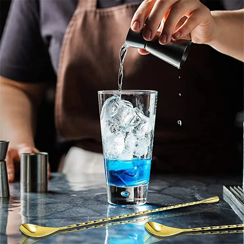 Cocktail Spoon Bar Stirring Spoon Long Handle Stainless Steel Spiral