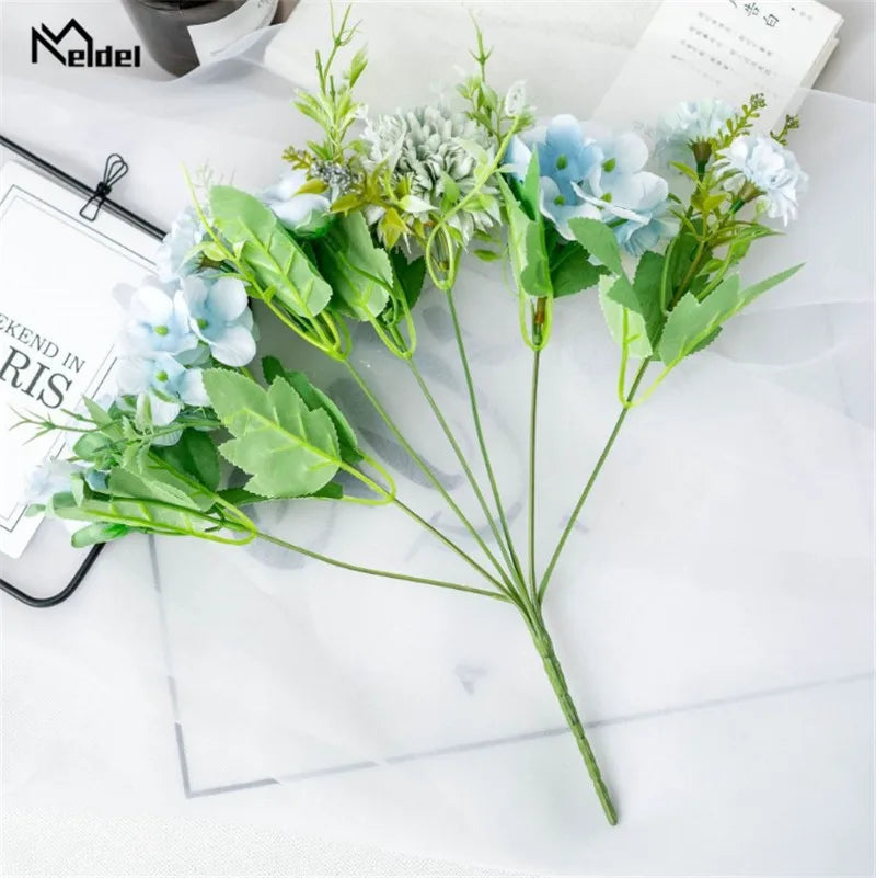 Meldel Artificial Peony Flowers Silk Bouquet for Wedding Decoration