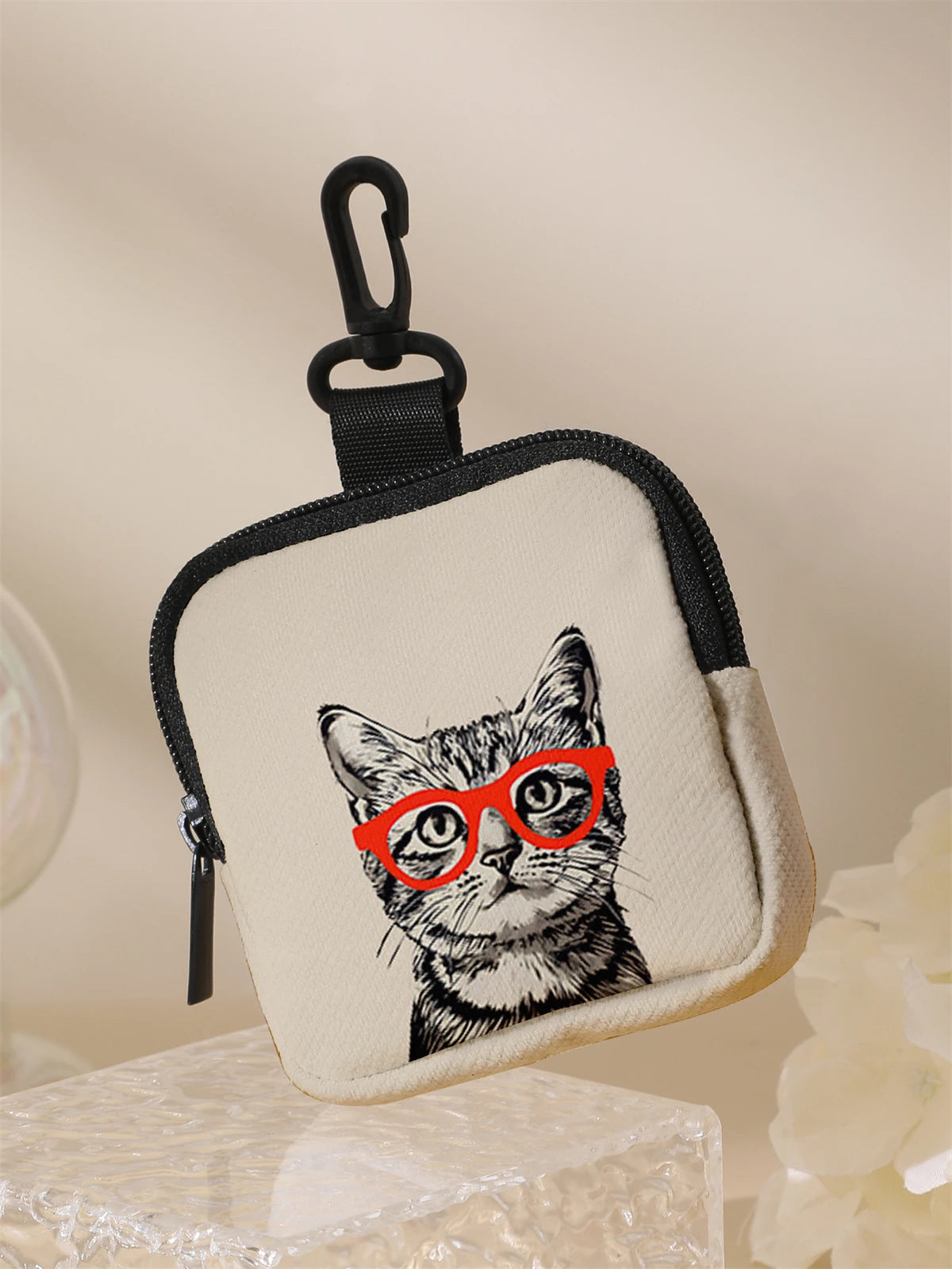 Large capacity coin wallets with cat patterns, digital printed coin