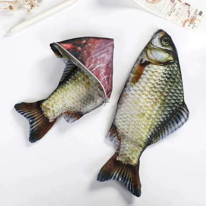 1pc Creative and Quirky Gift Simulated Fish Pen Bag Simulated Crucian