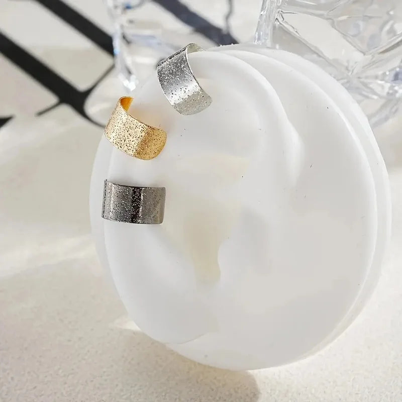 5/15 Pcs Set Of Hollow Leaf Design Clip On Earrings, Zinc Alloy