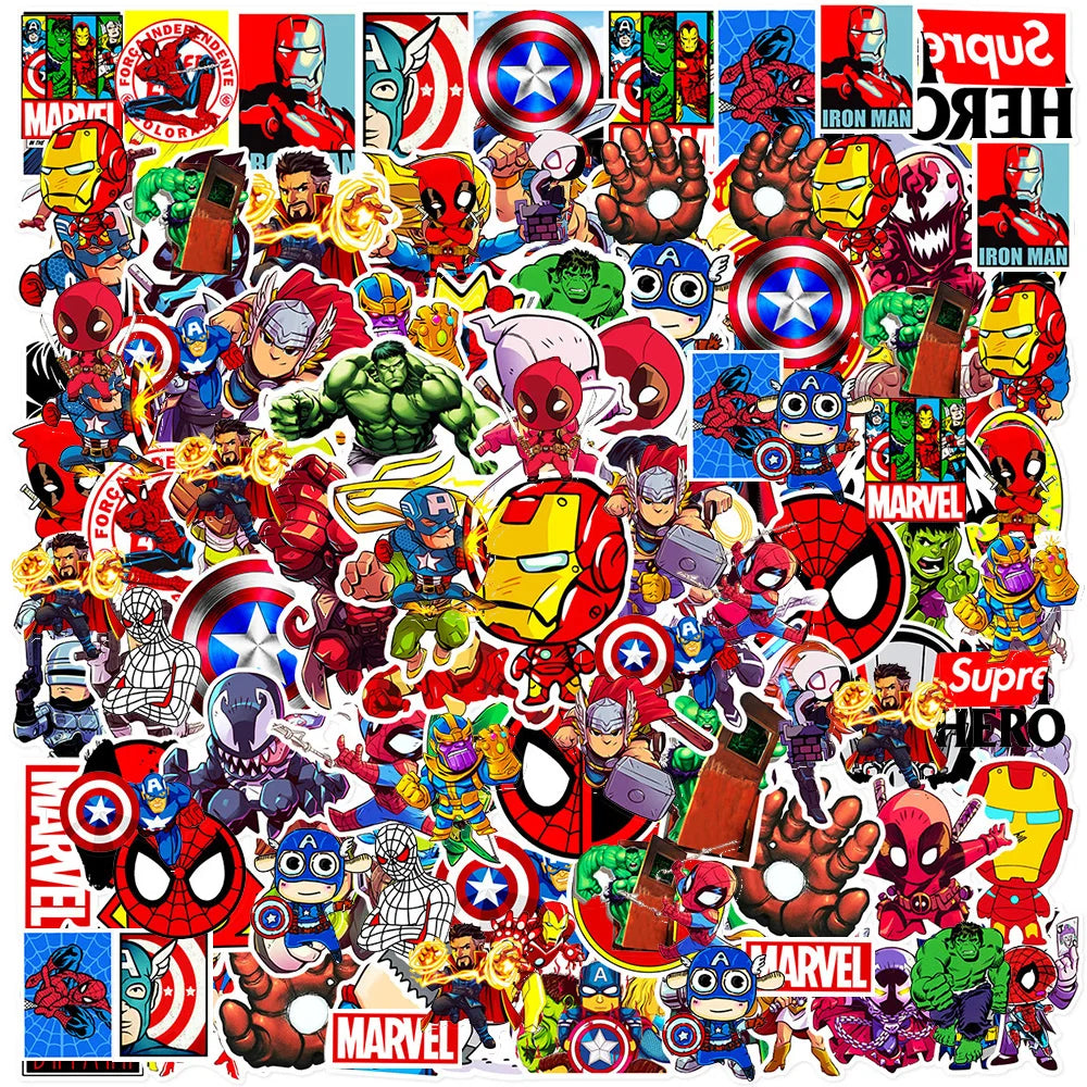 10/30/50/100pcs Disney Marvel The Avengers Stickers Super Hero Decals