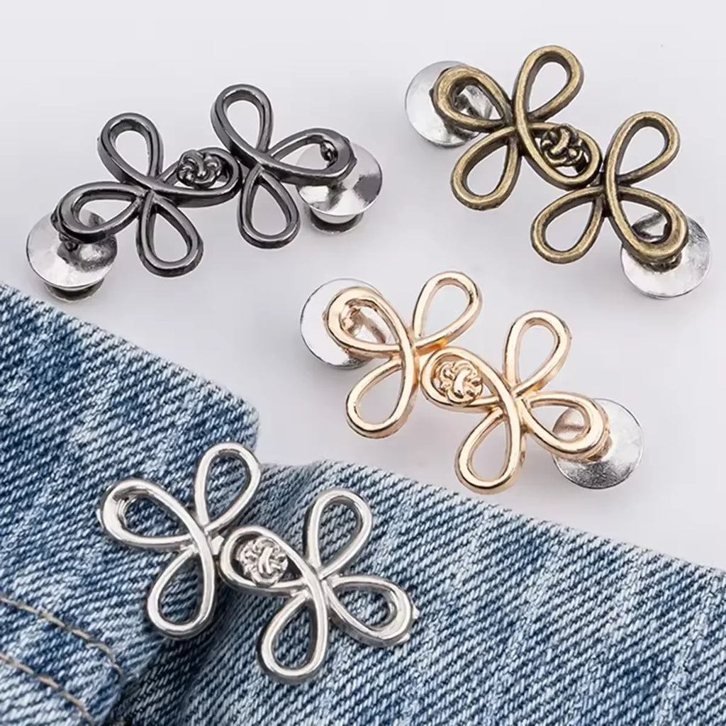 Clover Waist Button Fastener Adjustable Metal Jeans Buttons -