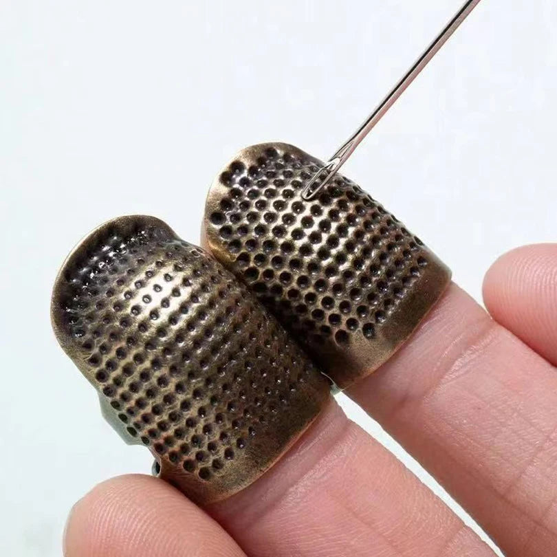 2PCS vintage adjustable thimble hand sewing thimble ring home non-slip