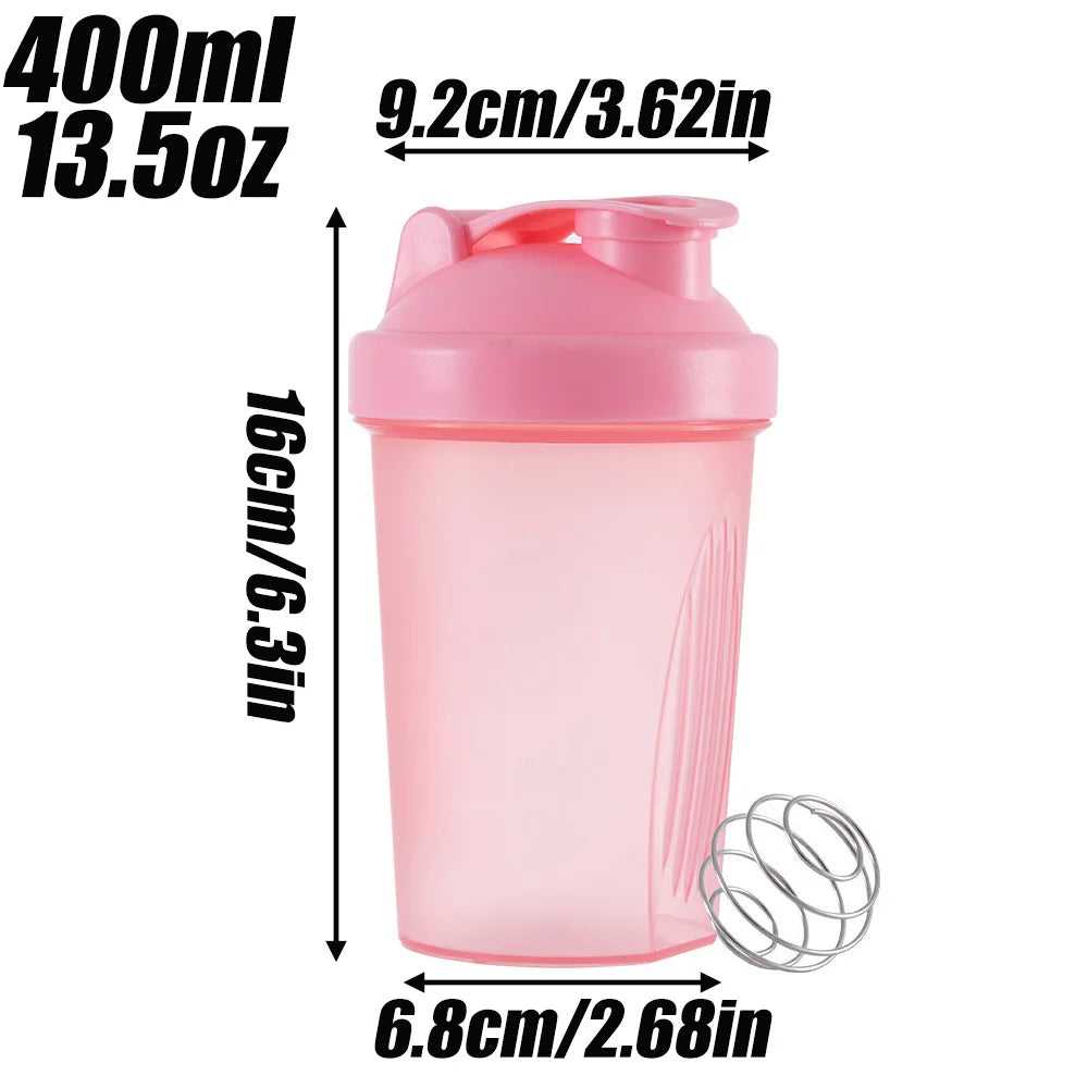 400ML Blender Shaker Bottle with Scale Protein Shakes Leakproof for
