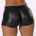 2024 Sexy Womens Shorts Shiny Elastic High Waist Shiny Faux PU Leather