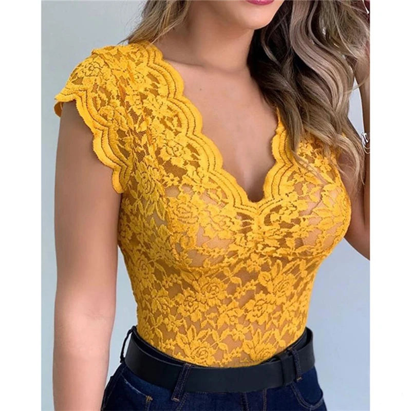 Women Summer Sexy Lace Crochet Cardigan Casual Solid Color Tops Female