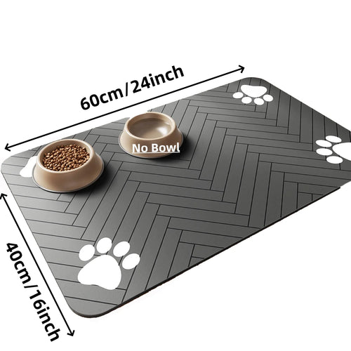 Pet Feeding Mat-Absorbent Pet Placemat for Food and Water Bowl, with