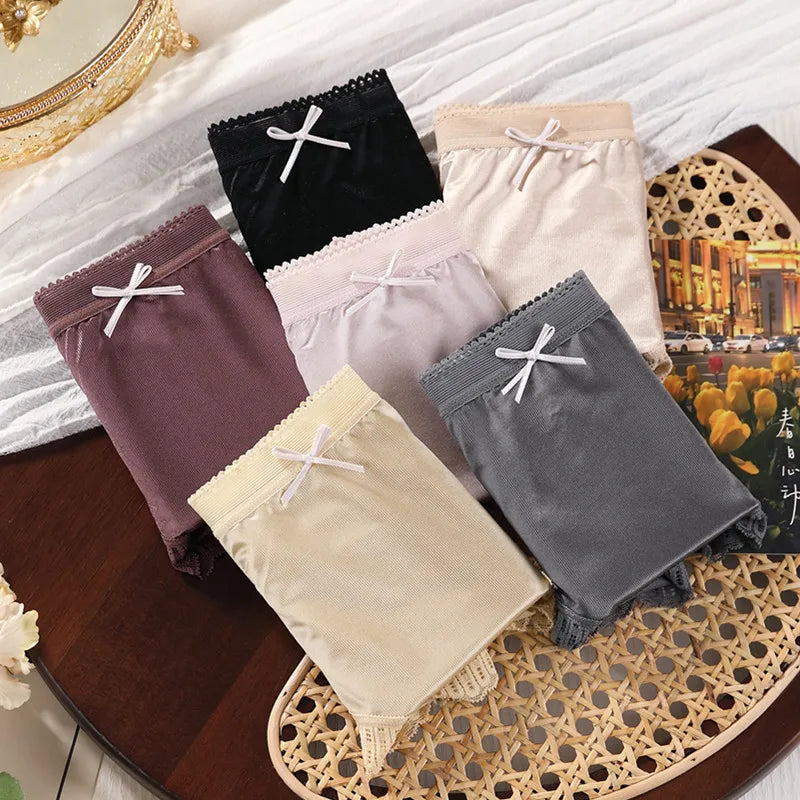 Mid Waist Sexy Lace Women's Panties Comfortable Thin Underwear Briefs