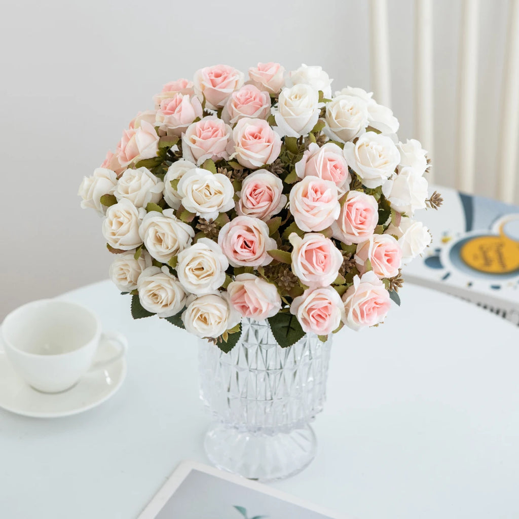 Silk Rose Artificial Flower Hotsale Wedding Bridal Bouquet Home