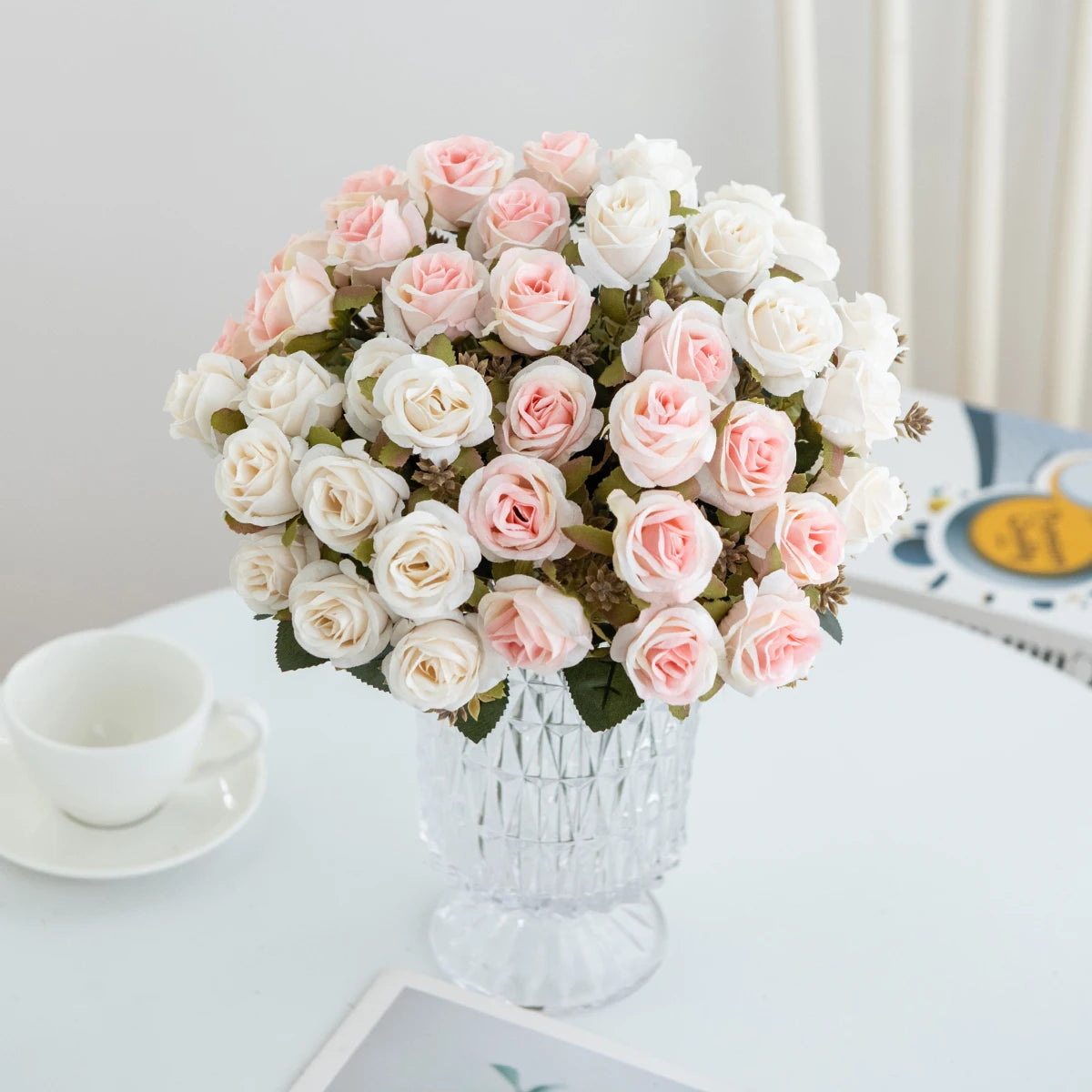 Silk Rose Artificial Flower Hotsale Wedding Bridal Bouquet Home