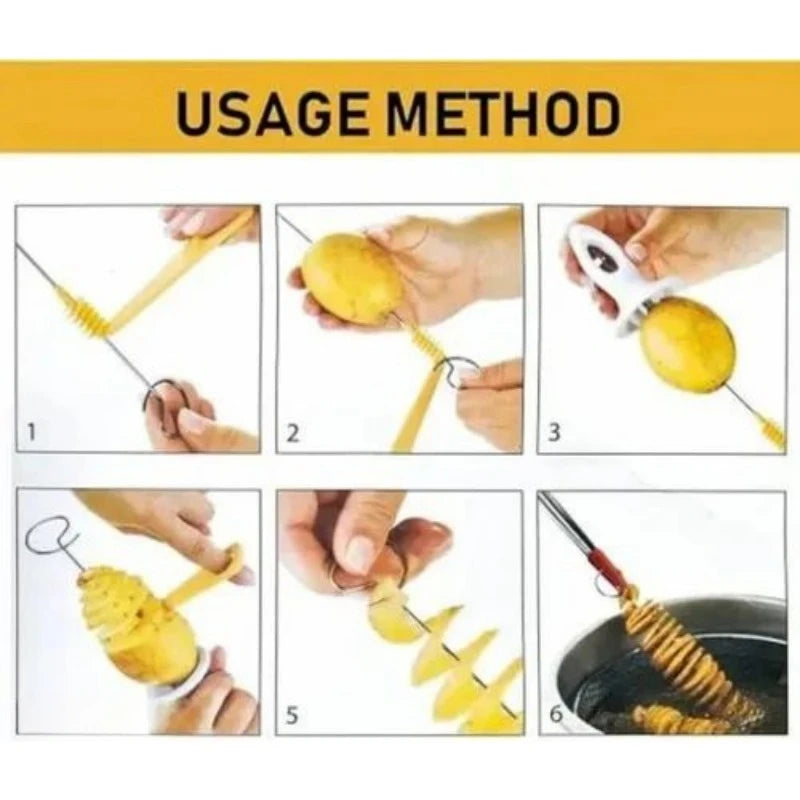 DIY Spiral Potato Cutter Vegetable Cucumber Spiralizer Kitchen  BBQ