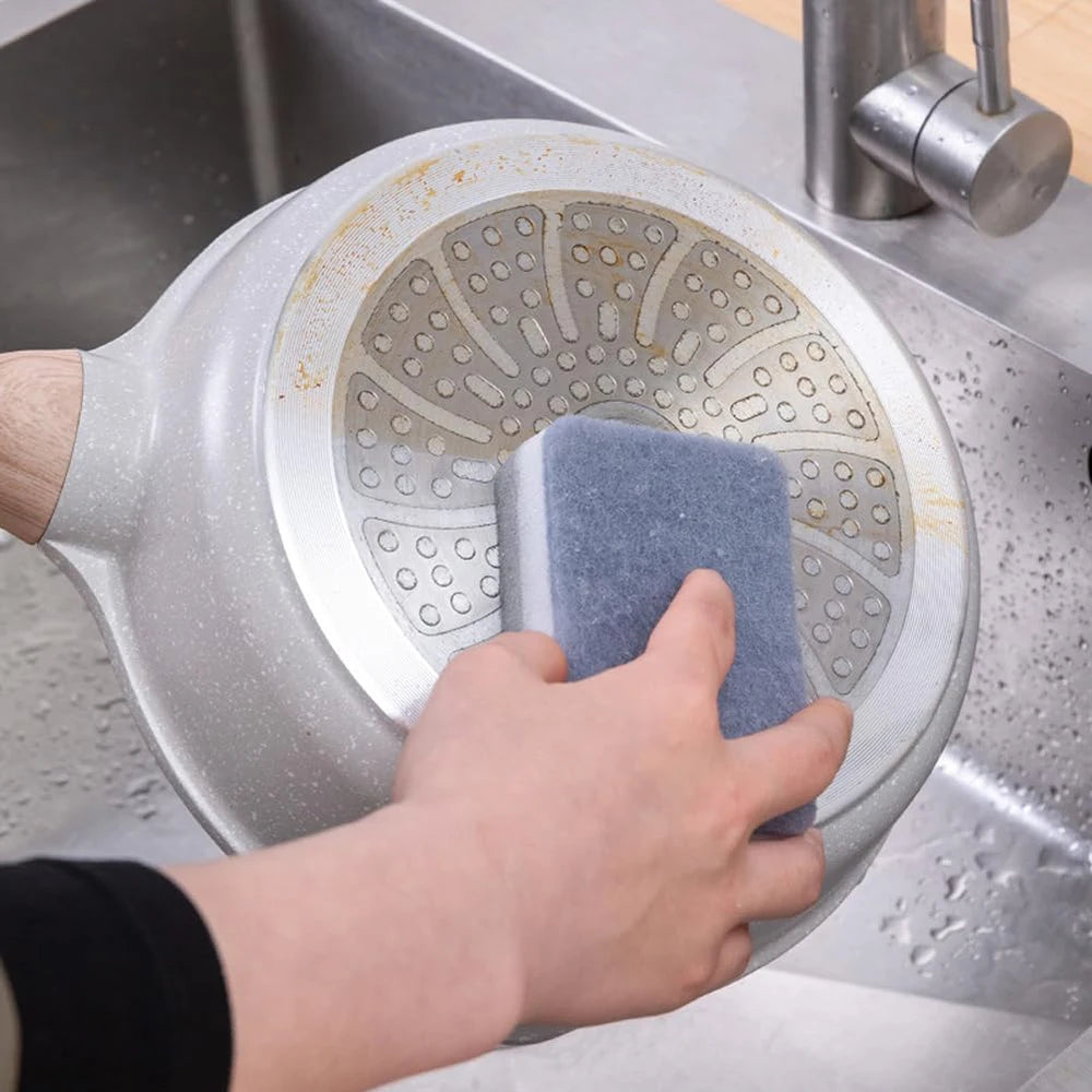 5/10PCS Double-Sided Household Scouring Pad Kitchen Dishwashing Sponge