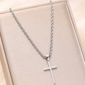 New Stainless Steel Cross Pendant Necklace for Men Women Minimalist