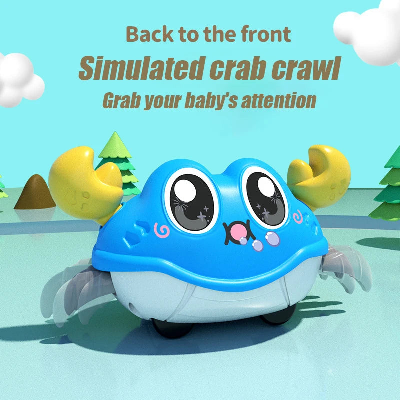 Random 1 pc Running crab Kids fun double pull back run bubble cartoon