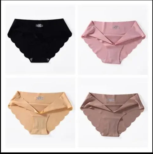 4 PCS/Lot Seamless Panties for Women Plain Panties Slip Silk Female
