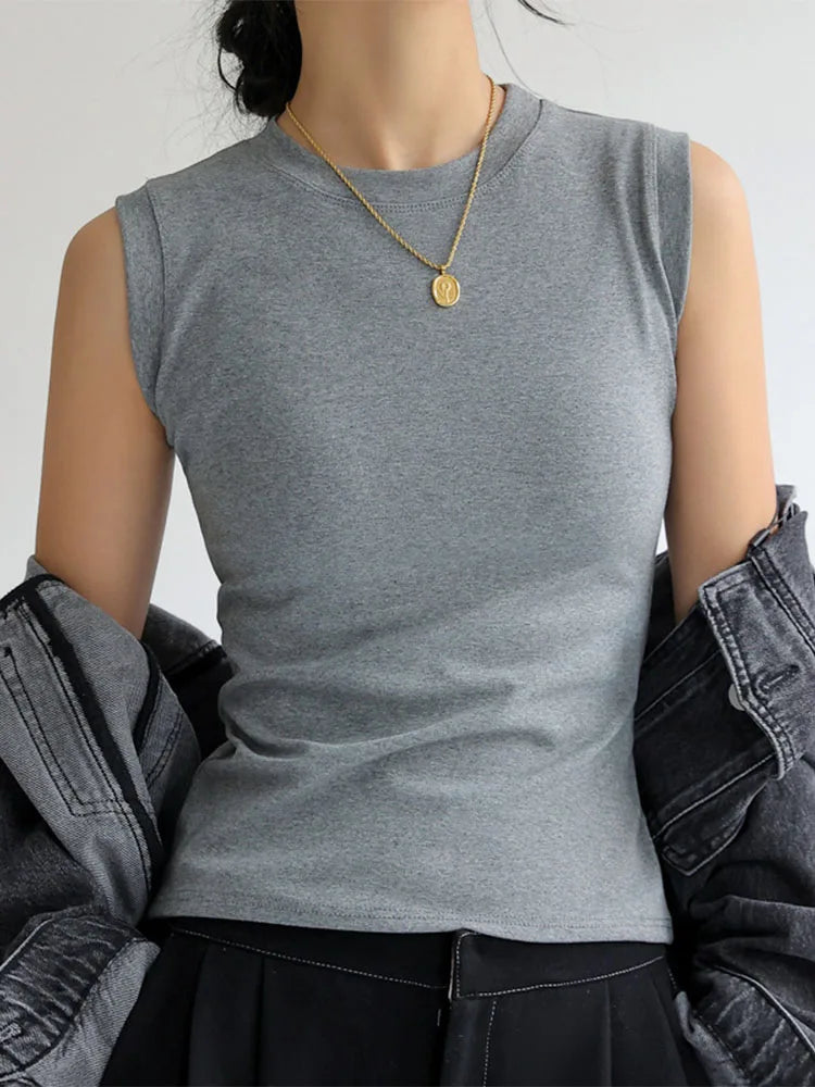 Camisole Vest for Women  Round Neck Colourful Basic Sleeveless