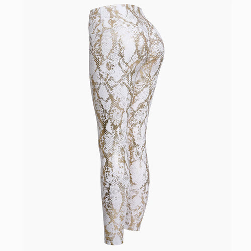 Snake Printed Yoga Pants Gilded Stretch Buttocks Sexy Casual Skinny
