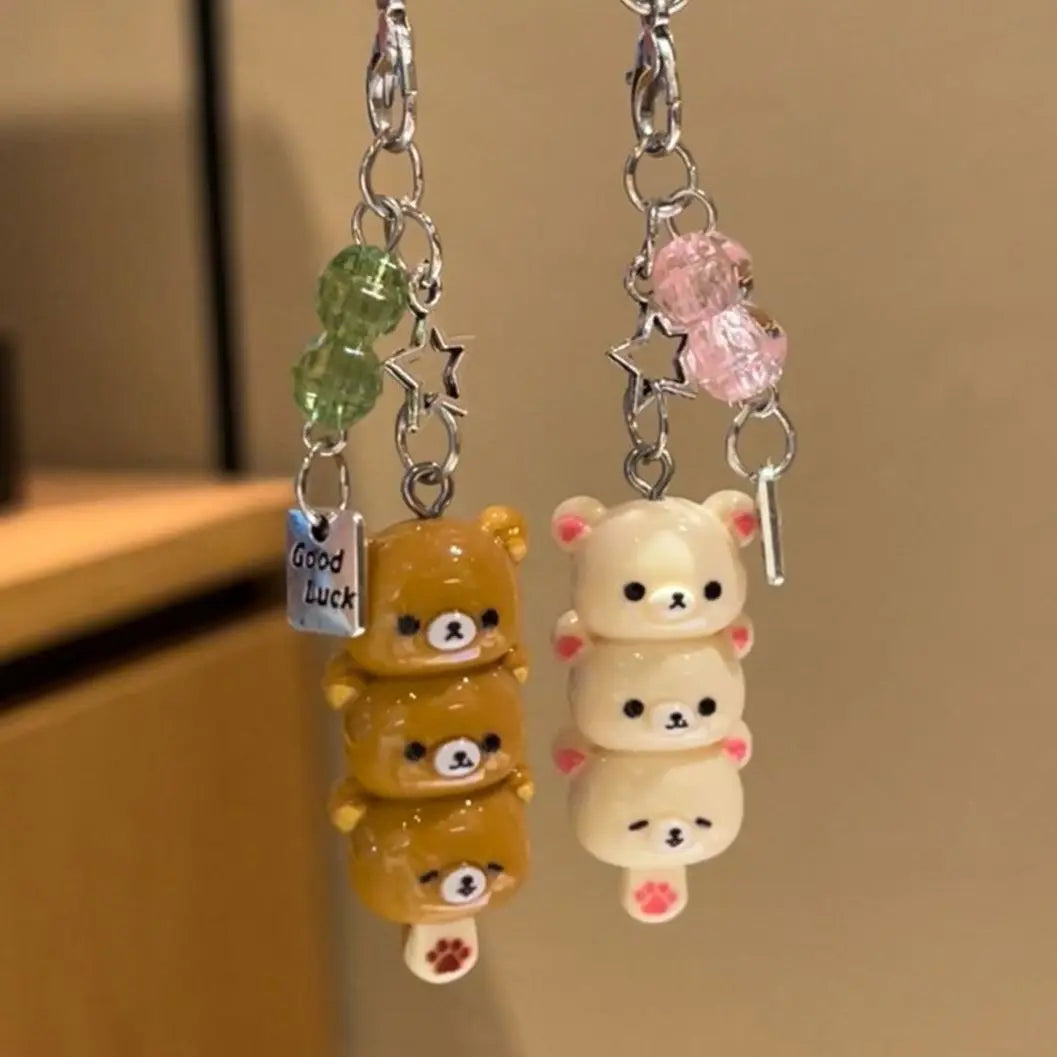 Cute Bear Phone Charms Pendant Kawaii Anime Keychain Accessories For