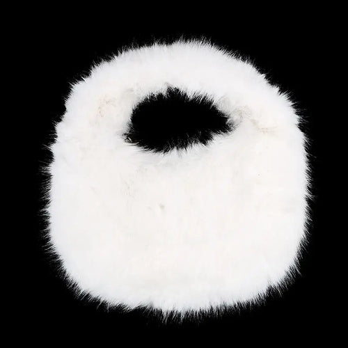 Fashion Handbags Soft Plush Half Moon Bags for Women Designer Fluffy