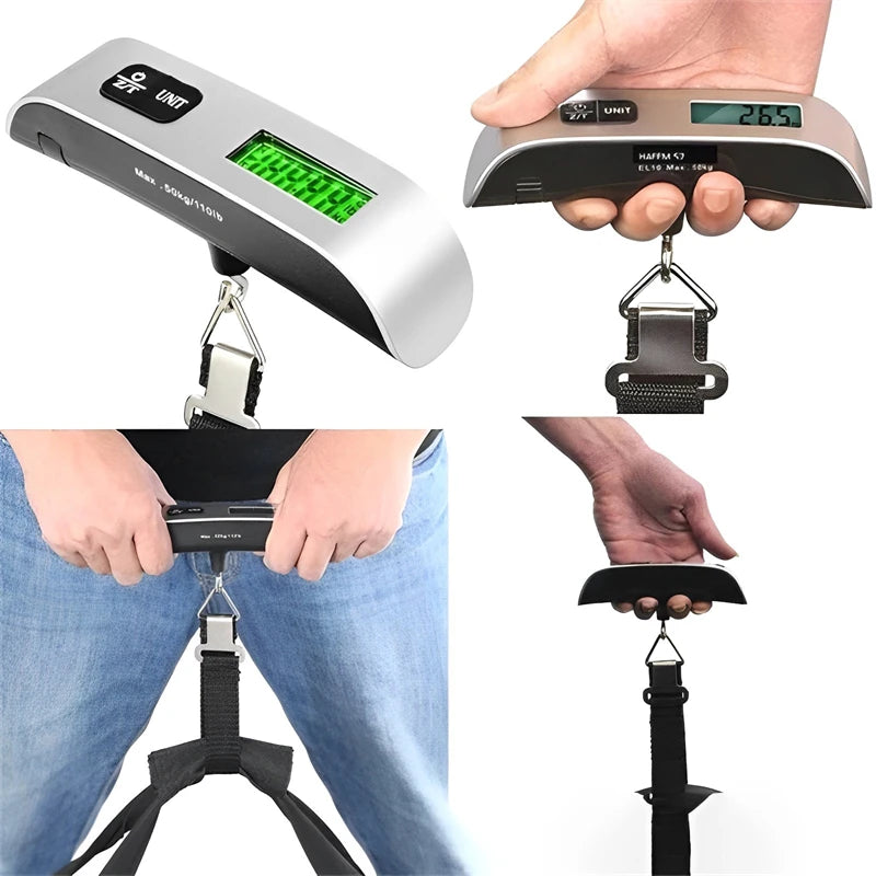 50kg/110lb Portable Electronic Hand Luggage Scale LCD Digital Display