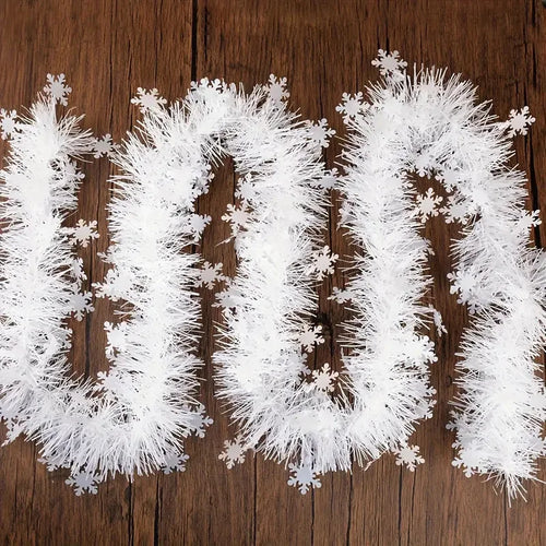 2M Christmas Snowflake Tinsel Garland Xmas Tree Decoration Christmas
