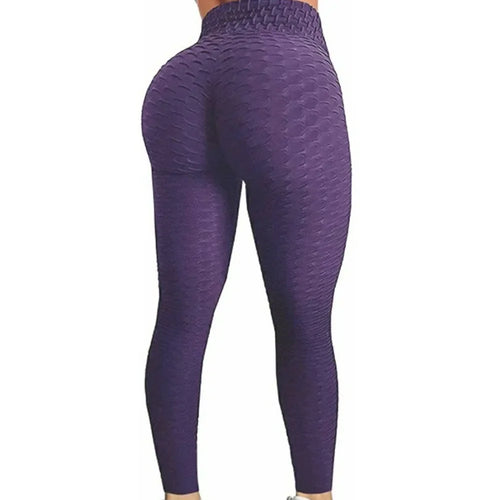 Women High Waist Bubble Leggings Seamless Yoga Leggings High Elastic