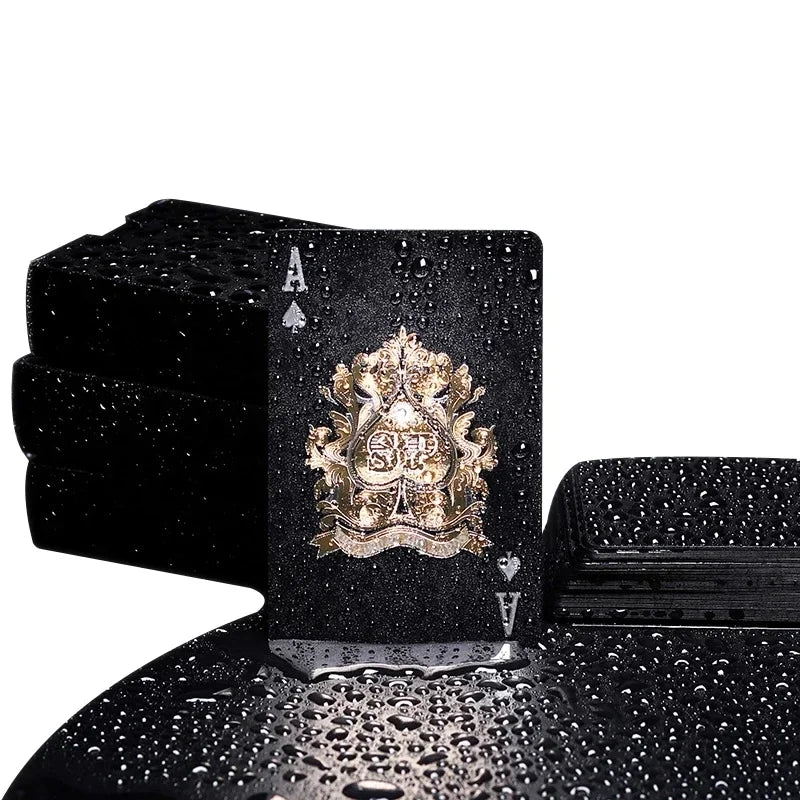 Black Rose Deck Poker Frosted Waterproof Plastic Playing Cards Texas