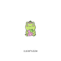 Cute Funny Vertical Middle Finger Frog Alloy Brooch Creative Cartoon