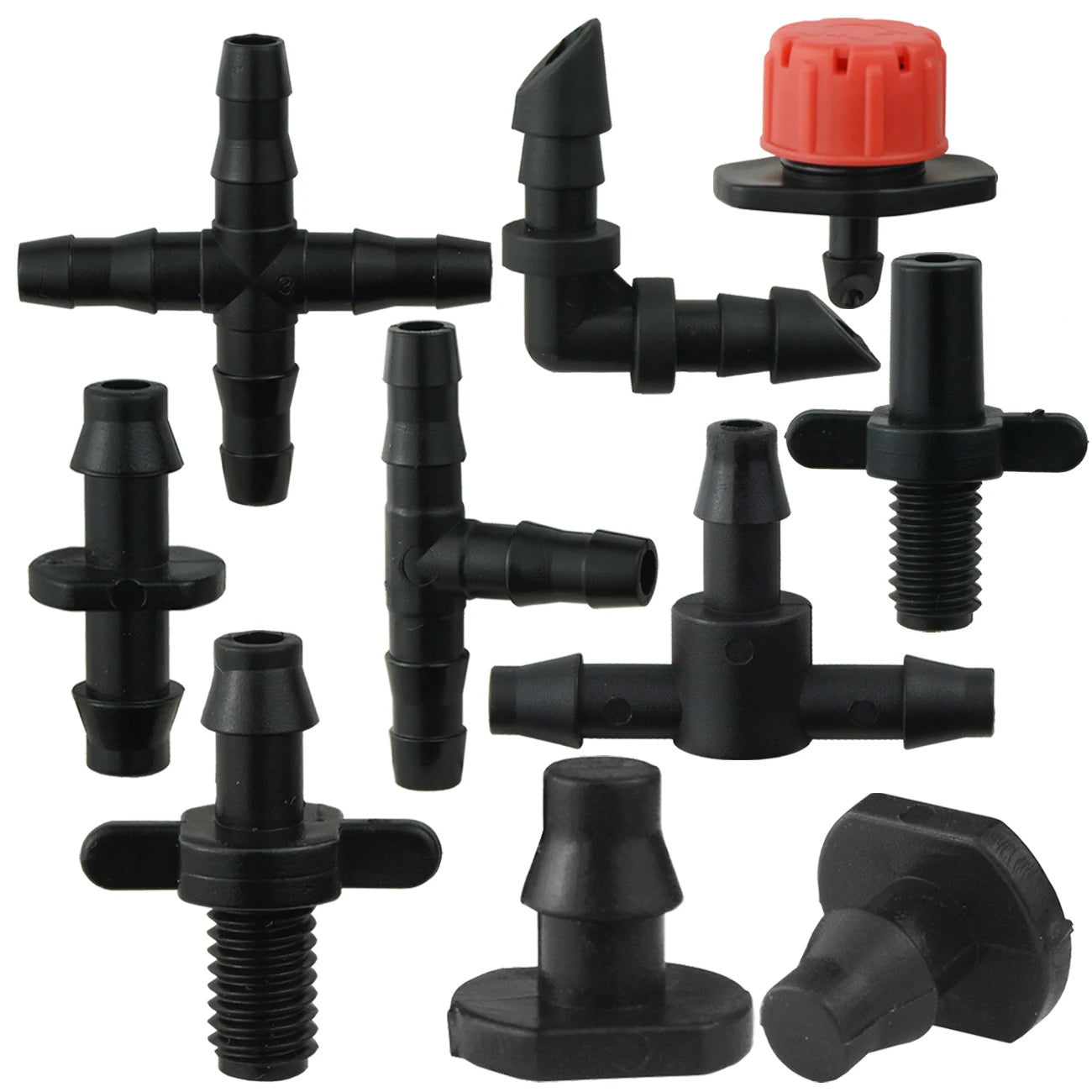 1-50pcs Barbed Connectors Irrigation Fittings Drip Irrigation Barbed