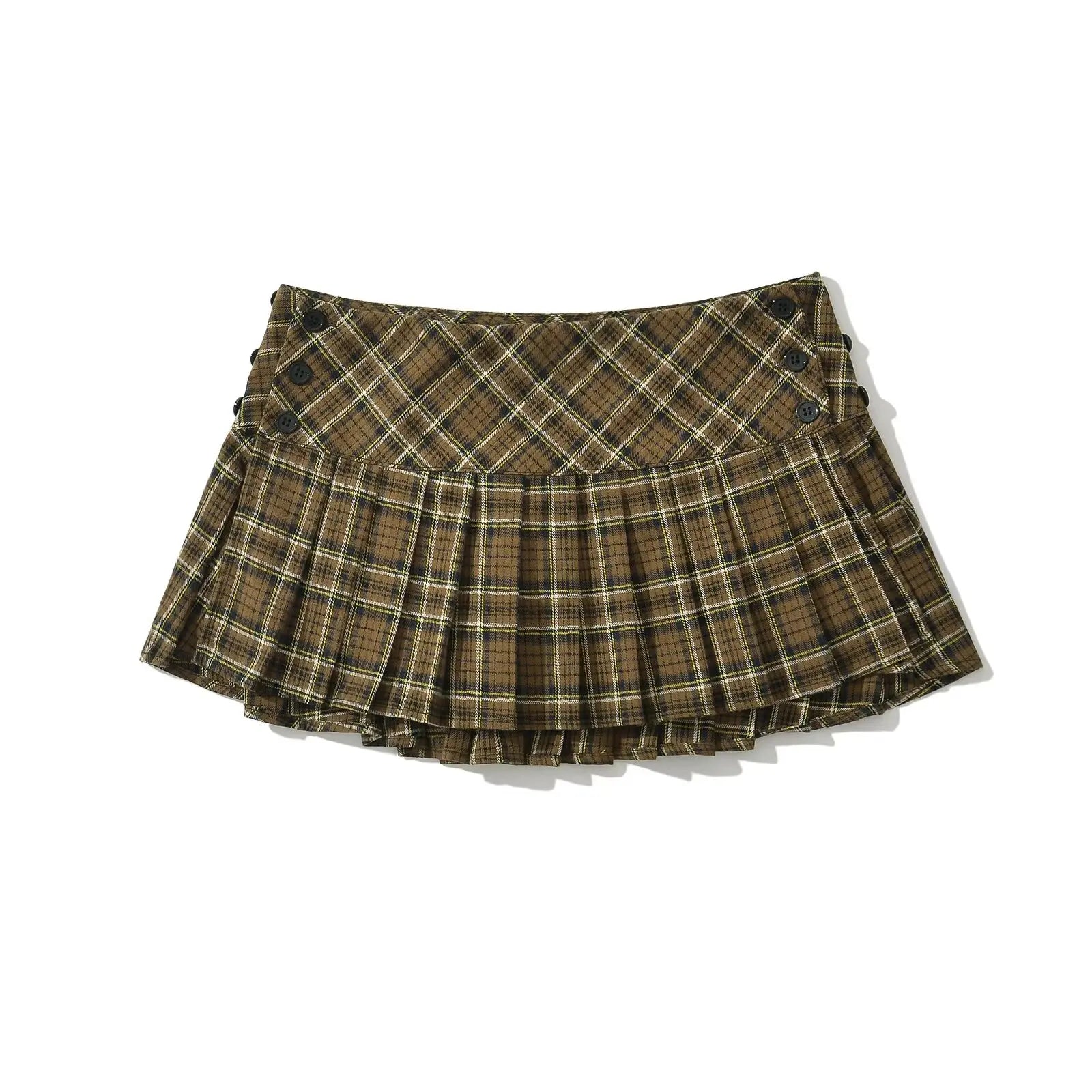 Summer Mini skirts for woman vintage korean fashion plaid skirts for