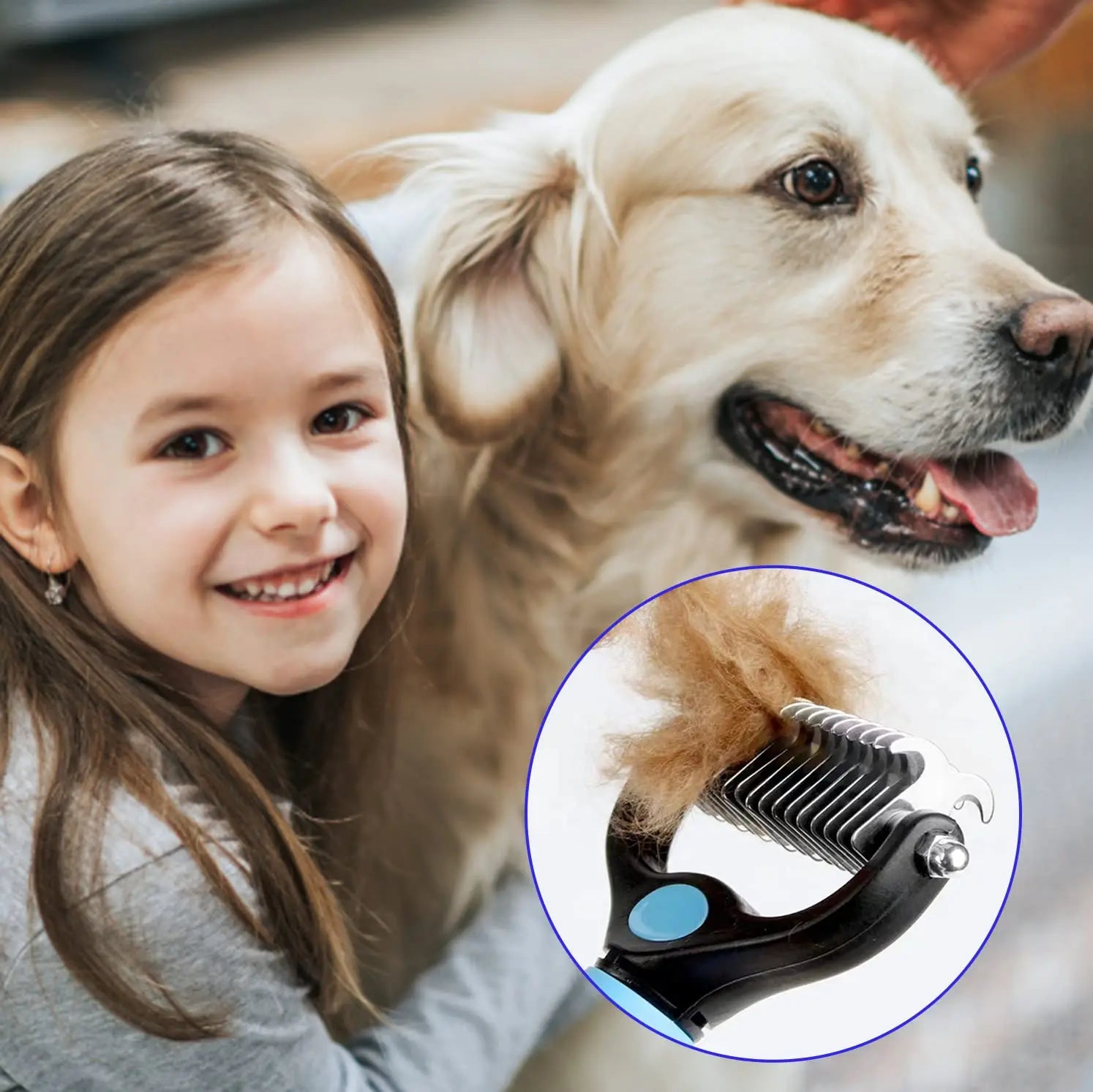 Professional Pet Deshedding Brush Dog Hair Remover Pet Fur Knot Cutter