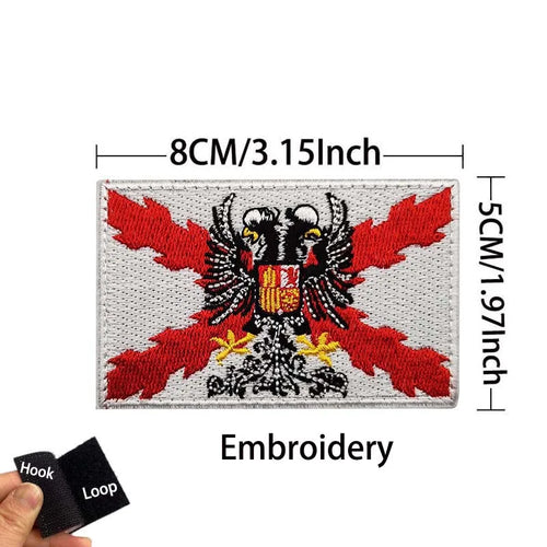Infrared Reflective Patch Spanish Flag,Burgundy Cross Emblem Applique