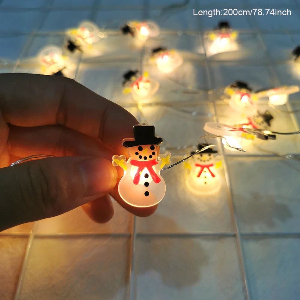 Runtowo Santa Claus Snowman LED Light String Christmas Decoration For