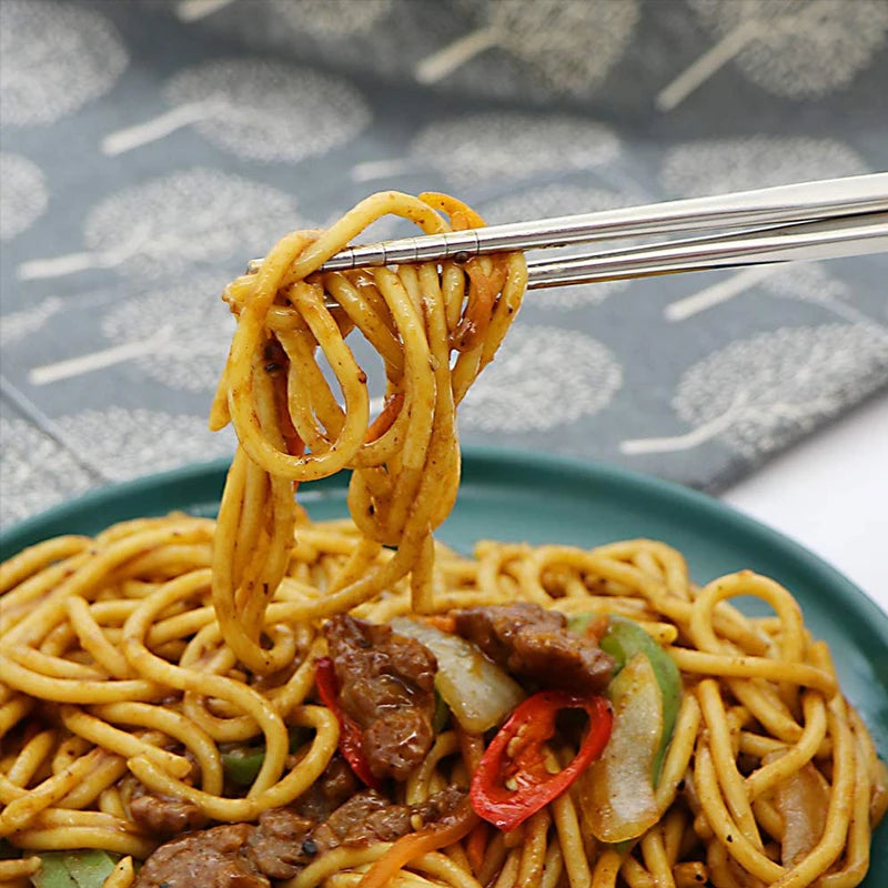 1/2/5 Pairs Chinese Chopsticks Stainless Steel Non-slip Sushi