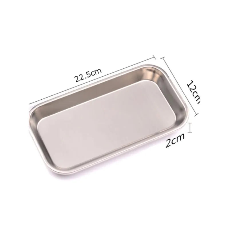 1/2pcs Kitchen Tray Stainless Steel Square Storage Tray Dental Medical