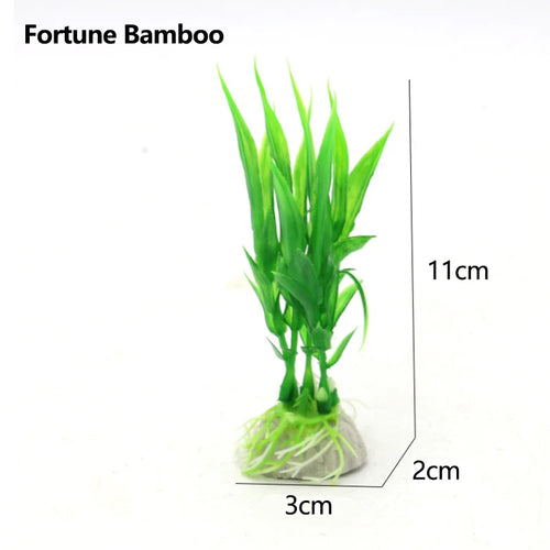 1PC Plastic Manmade Water Plant Grass Decor akvaryum dekor Green 15cm
