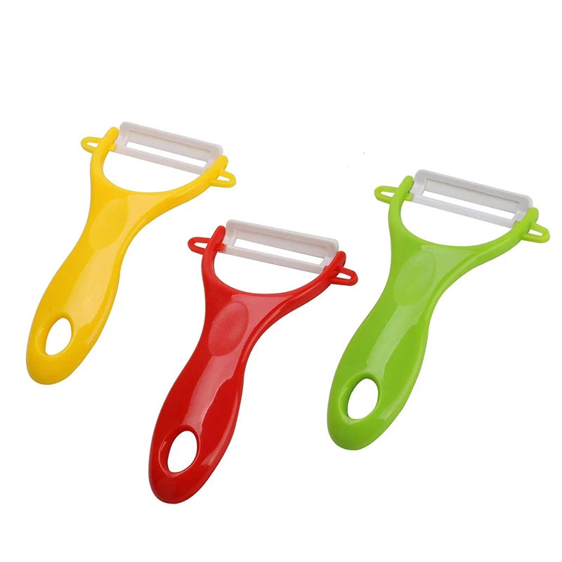 LMETJMA Ceramic Peeler 4 Color Vegetable Fruit Peeler Kitchen Potato