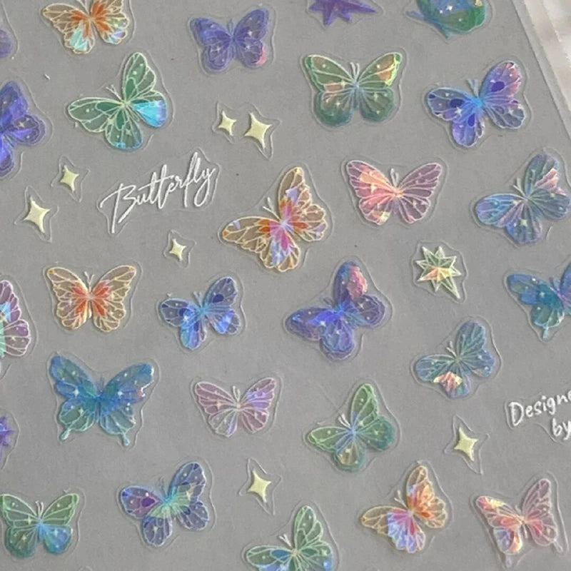 1/5sheets Colorful Butterfly Fairy Stickers Fashion Butterfly Wing