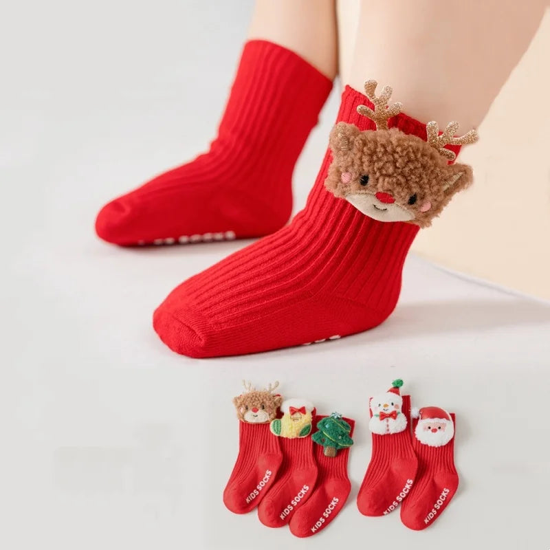 Christmas Baby Socks For Boys Girls Autumn Winter Toddler Anti-slip