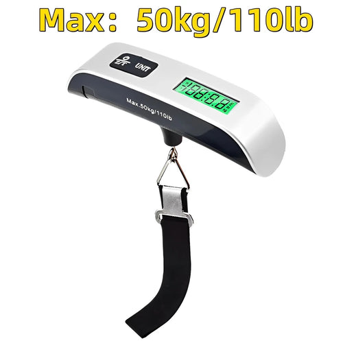 50kg/110lb Portable Electronic Hand Luggage Scale LCD Digital Display