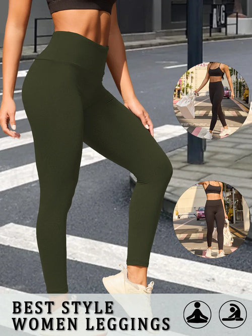 Women's Super Soft Leggings High Waisted Tummy Control No See Through